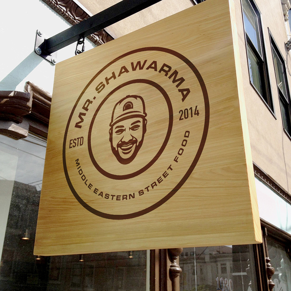 Mr. Shawarma outdoor signage mockup